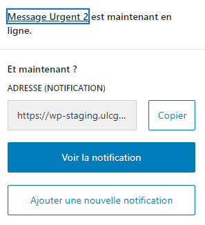 Publier la notification